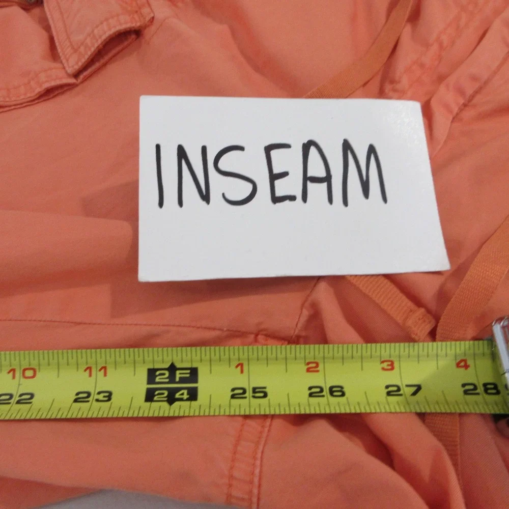 J Crew Womens 10 Orange Cargo Pants Favorite Fit Cotton Cropped Utility Y2K Bold